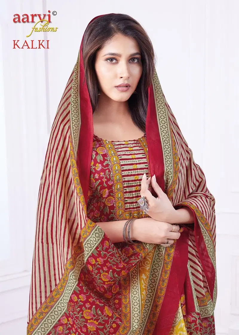 Aarvi Kalki Vol Printed Cotton Kurti Afghani Pant With Dupatta Wholesale Clothing Distributors In India
